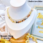 Choker sencillos figura oro chino 1.5