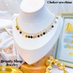 Choker sencillos figura oro chino 1.5