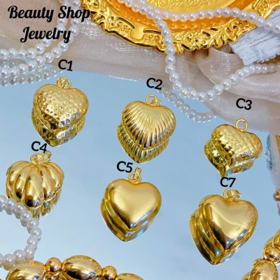#C Cadena con dije corazon 12.5&-14& con cadena ajustable 2.7$