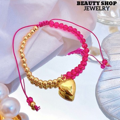 Pulsera ajustable con dije Corazon 12&