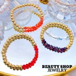 pulsera engomada con balin y cristal  9&