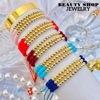 pulsera triple con balines 14.5&