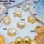 #E anillo con piedra gold field 17&