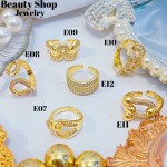 #E anillo con piedra gold field 17&