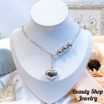 choker eslabon con dije corazon 12&