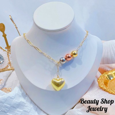choker eslabon con dije corazon 12&