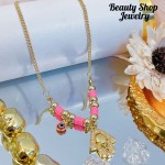 choker nuevo con color balín oro chino （&12）