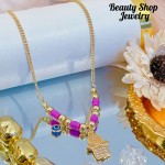 choker nuevo con color balín oro chino （&12）