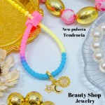 pulsera goma con charms (&10）