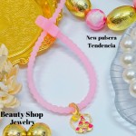 pulsera goma con charms (&10）