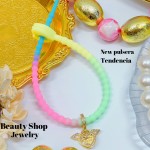 pulsera goma con charms (&10）