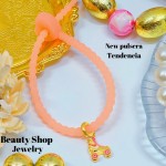 pulsera goma con charms (&10）
