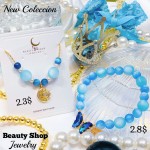 Pulsera balin de piedra color (&13）