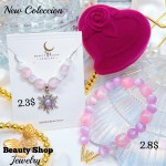Pulsera balin de piedra color (&13）