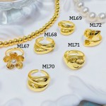 #L Anillos Tipo Chunky Oro Chino 9.50&