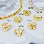 #L Anillos Tipo Chunky Oro Chino 9.50&
