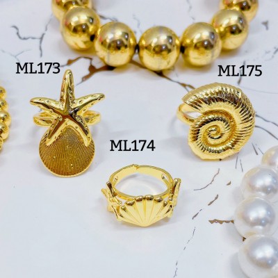 #L Anillos Tipo Chunky Oro Chino 9.50&