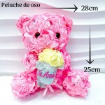 peluche osito con rosa
