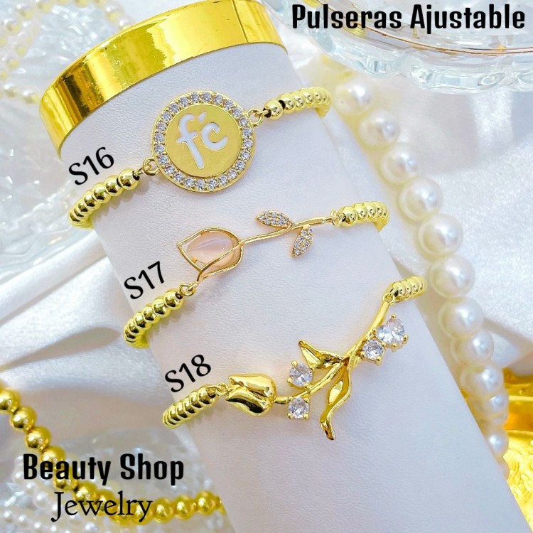 pulsera balin con dije oro chino 18k (&12)