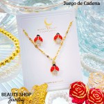 juego cadena rojo con cadena sencilla (&14）
