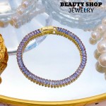 pulsera broche oro chino con piedras 14.5&