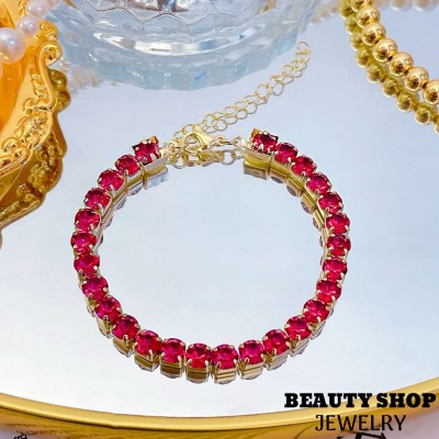pulsera piedra roja 9&