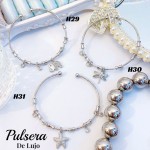 #H Pulseras Rígidas Con Dijes Oro Chino 16&