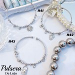 #H Pulseras Rígidas Con Dijes Oro Chino 16&