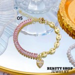 #o Pulsera De Eslabón Con Piedra oro Chino 14.50&