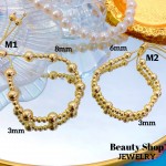 pulsera de balin ajustable oro chino 8mm