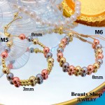 pulsera de balin ajustable oro chino 8mm