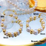 pulsera de balin ajustable oro chino 8mm