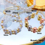 pulsera de balin ajustable oro chino 8mm