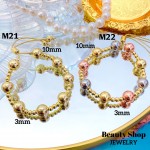pulsera de balin ajustable oro chino 8mm