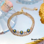 pulsera margarita doble oro chino 6&