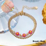 pulsera margarita doble oro chino 6&