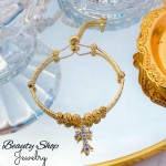 pulsera ajustable con dije new 14.5&