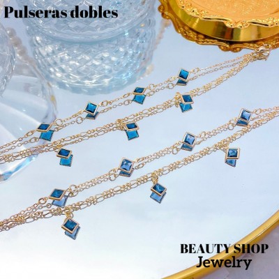 pulsera oro chino con pedreria sencilla 9.50&