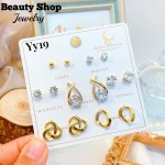 set de zarcillo lujos oro chino 18k  (&35）