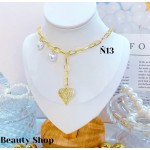 #N cadena eslabon con dije corazon (&16）