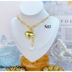 #N cadena eslabon con dije corazon (&16）
