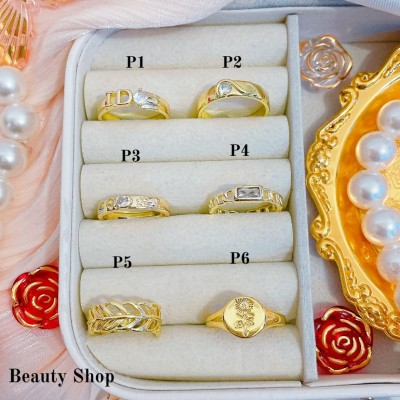 #p Anillos ajustable Baño oro 18 k  (&7)