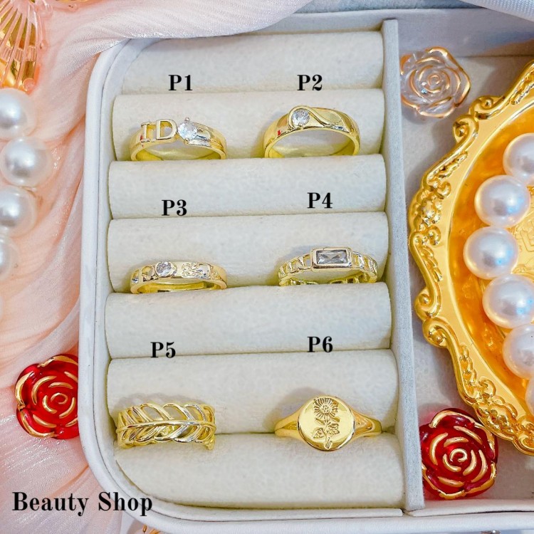 #p Anillos ajustable Baño oro 18 k  (&7)
