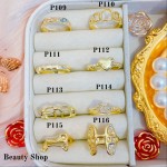 #p Anillos ajustable Baño oro 18 k  (&7)