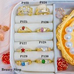#p Anillos ajustable Baño oro 18 k  (&7)