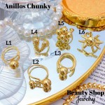 #L Anillos Tipo Chunky Oro Chino 9.50&