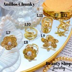 #L Anillos Tipo Chunky Oro Chino 9.50&