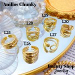 #L Anillos Tipo Chunky Oro Chino 9.50&