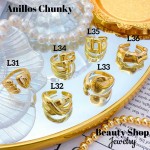 #L Anillos Tipo Chunky Oro Chino 9.50&