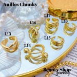 #L Anillos Tipo Chunky Oro Chino 9.50&